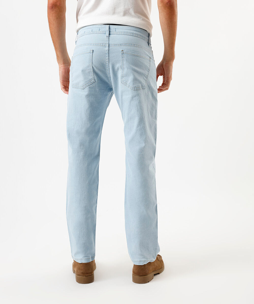 calça jeans masculina reta básica azul