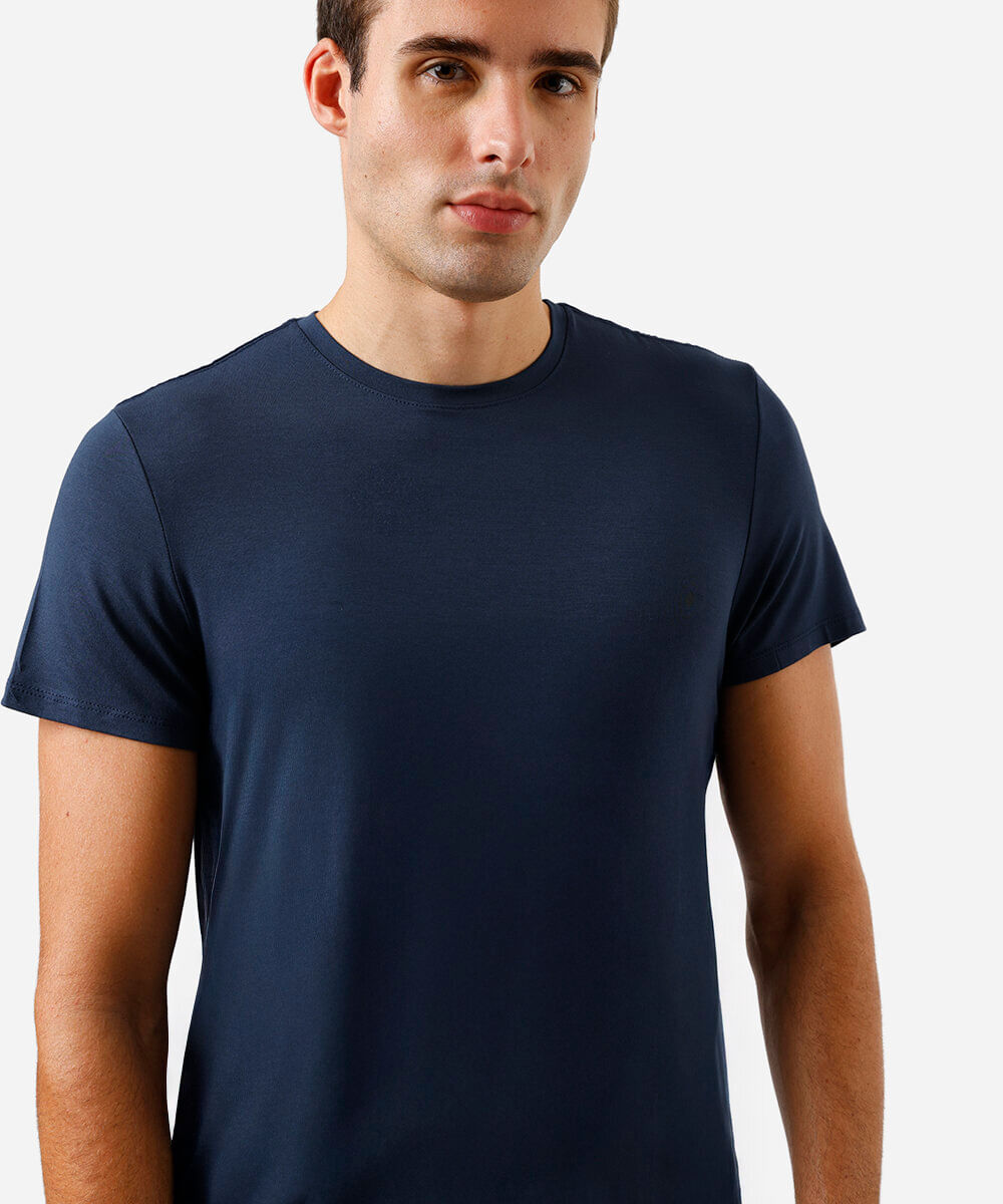 camiseta slim masculina airtech azul
