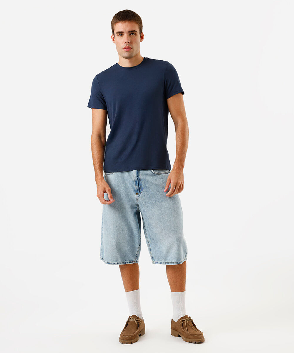 camiseta slim masculina airtech azul