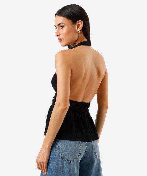 blusa feminina frente única preta