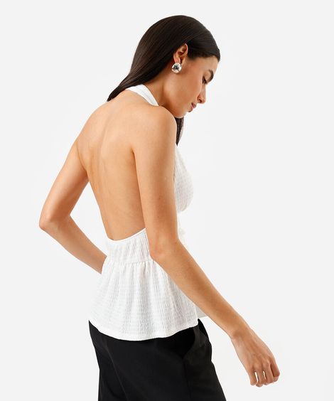 blusa feminina frente única off white
