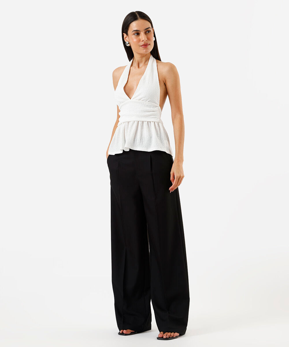 blusa feminina frente única off white
