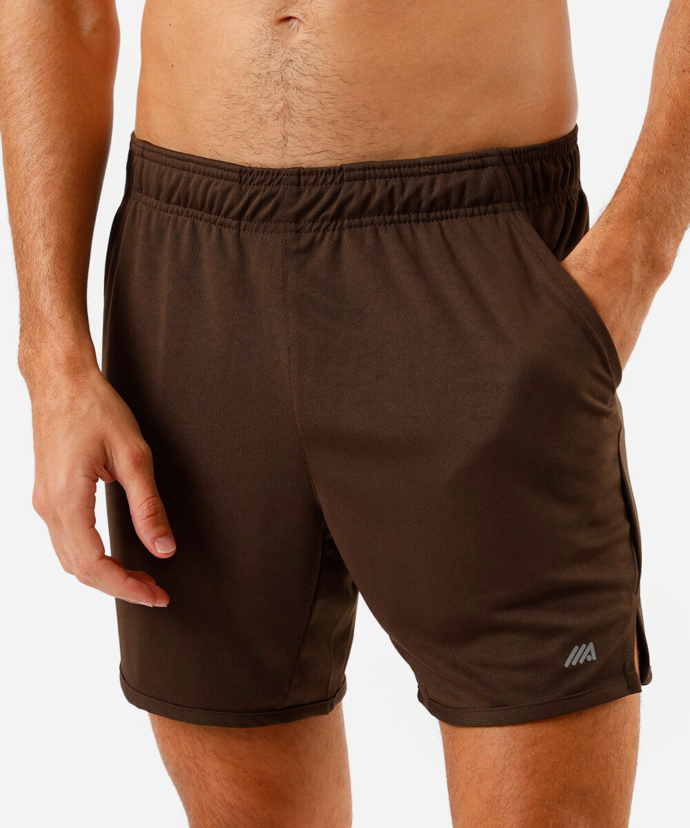 bermuda esportiva masculina texturizada marrom