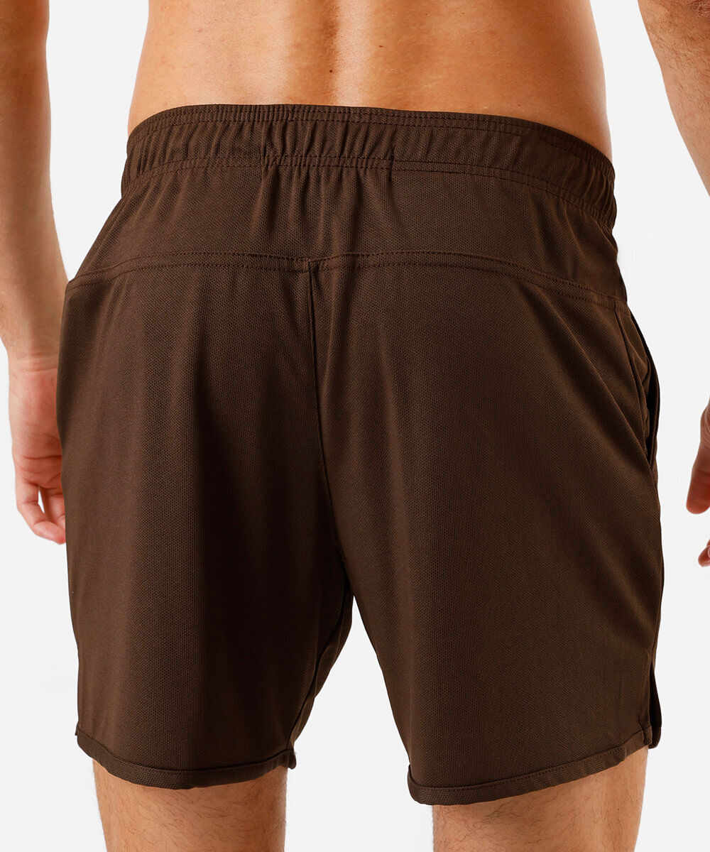 bermuda esportiva masculina texturizada marrom
