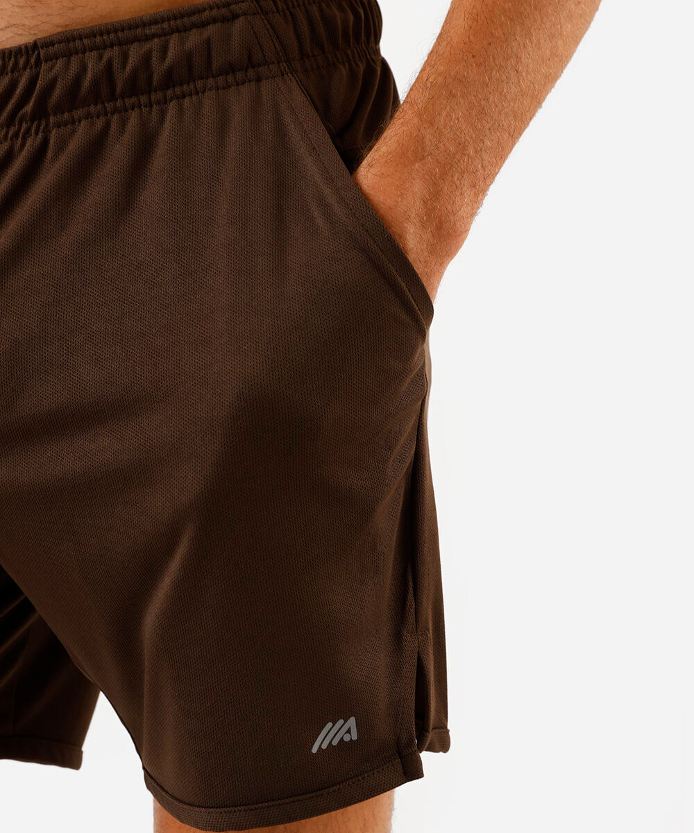 bermuda esportiva masculina texturizada marrom
