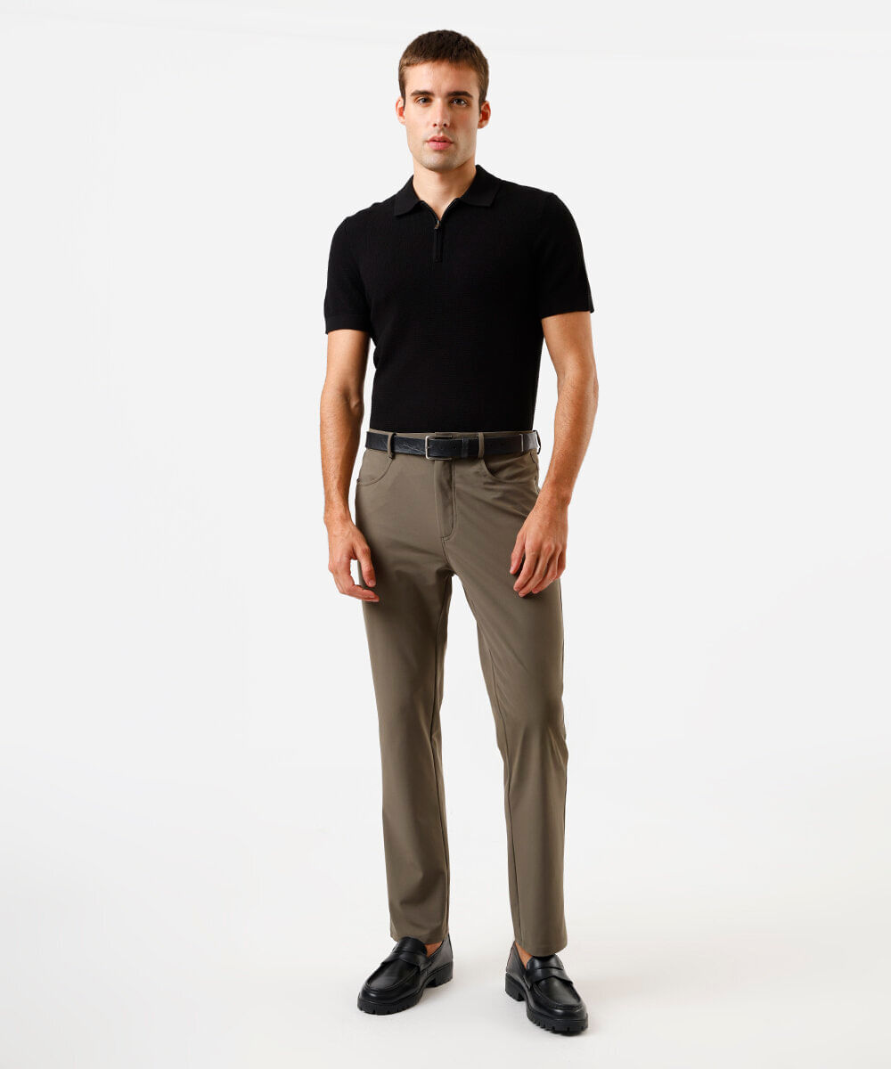 calça masculina alfaiataria slim verde