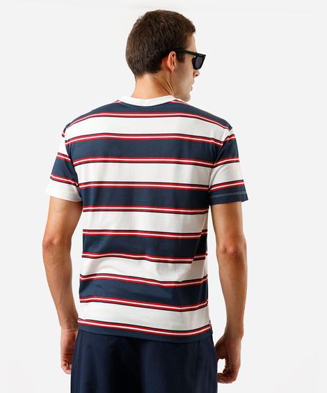 camiseta masculina box fit listrada azul