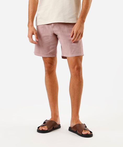 bermuda reta masculina de sarja rosa