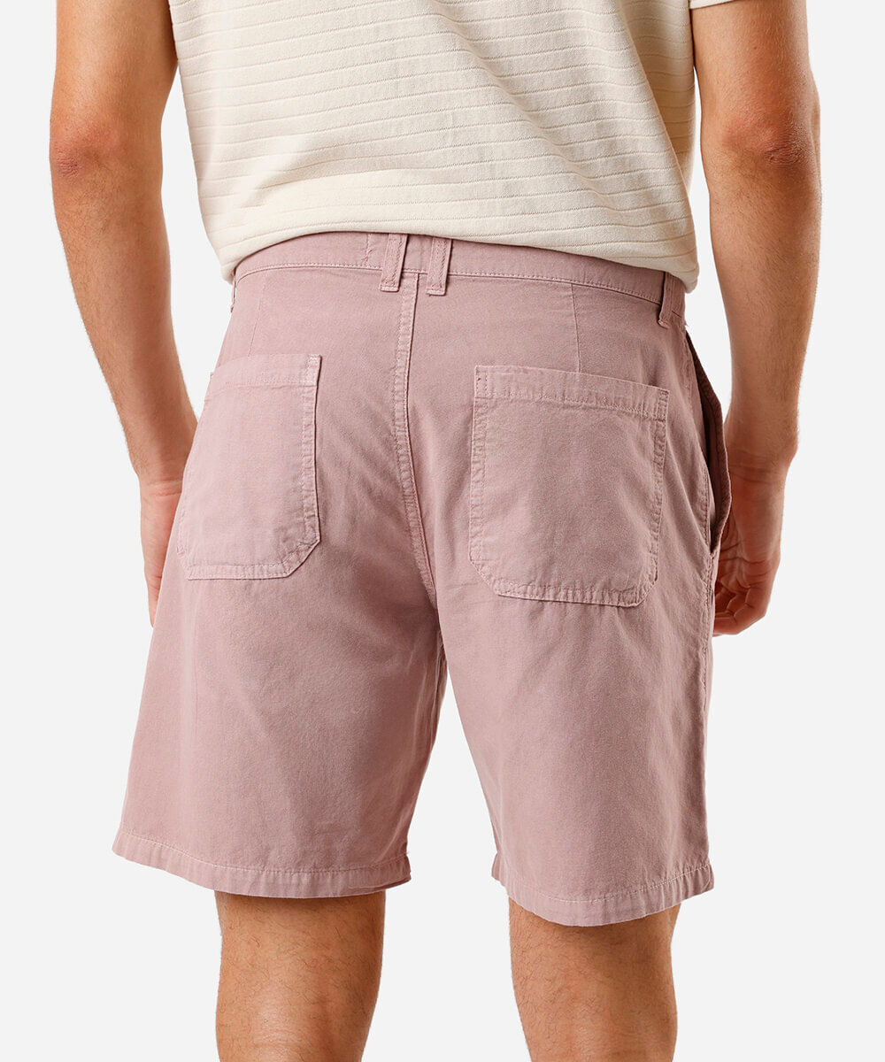 bermuda reta masculina de sarja rosa