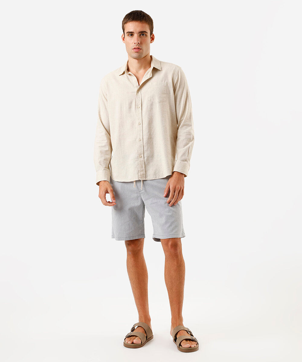 short masculino relaxed de sarja azul