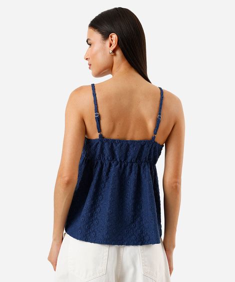 bata alça fina feminina de laise azul