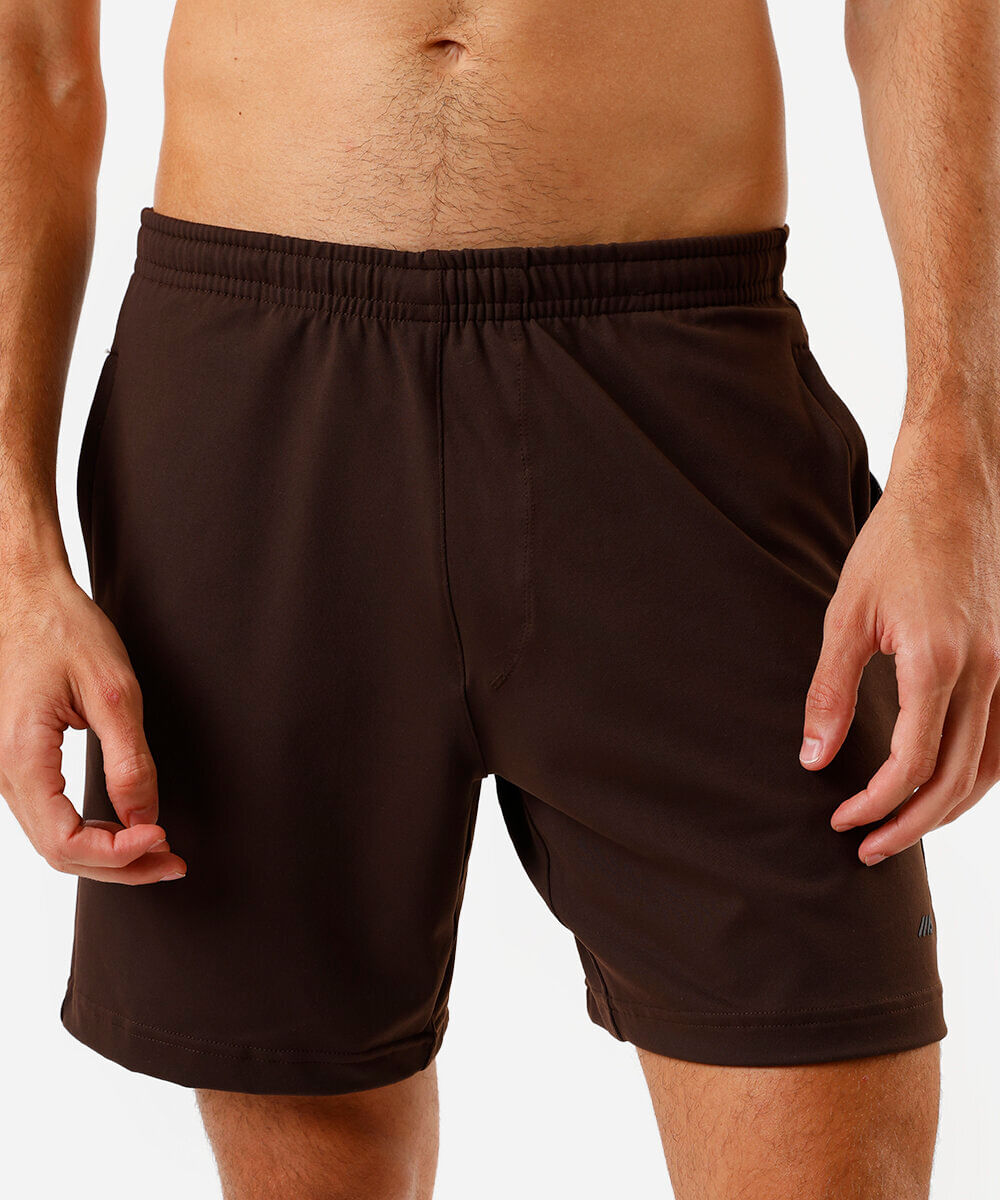 bermuda esportiva masculina de poliamida marrom