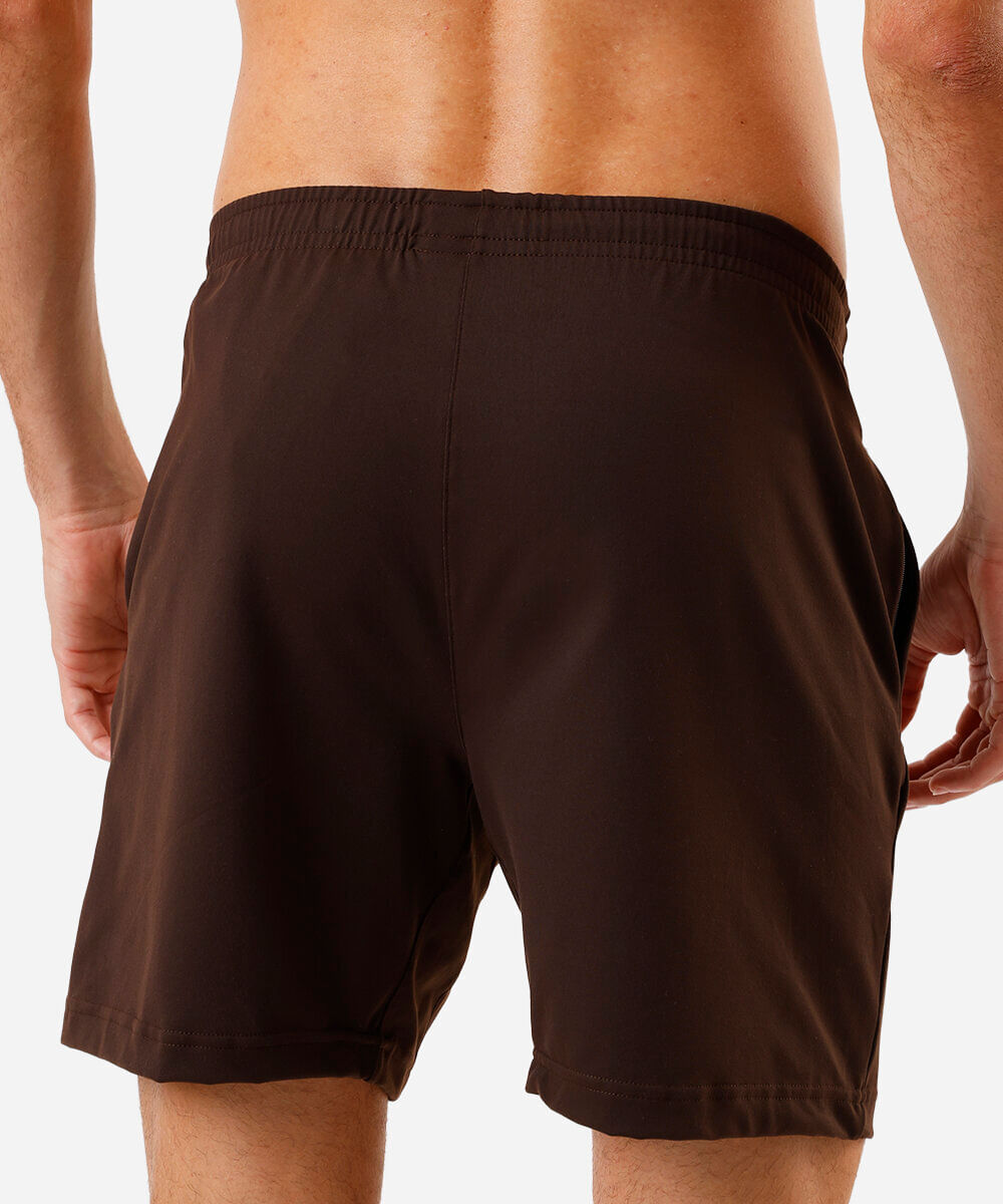 bermuda esportiva masculina de poliamida marrom