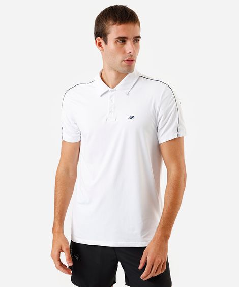polo masculina esportiva com nervura branca