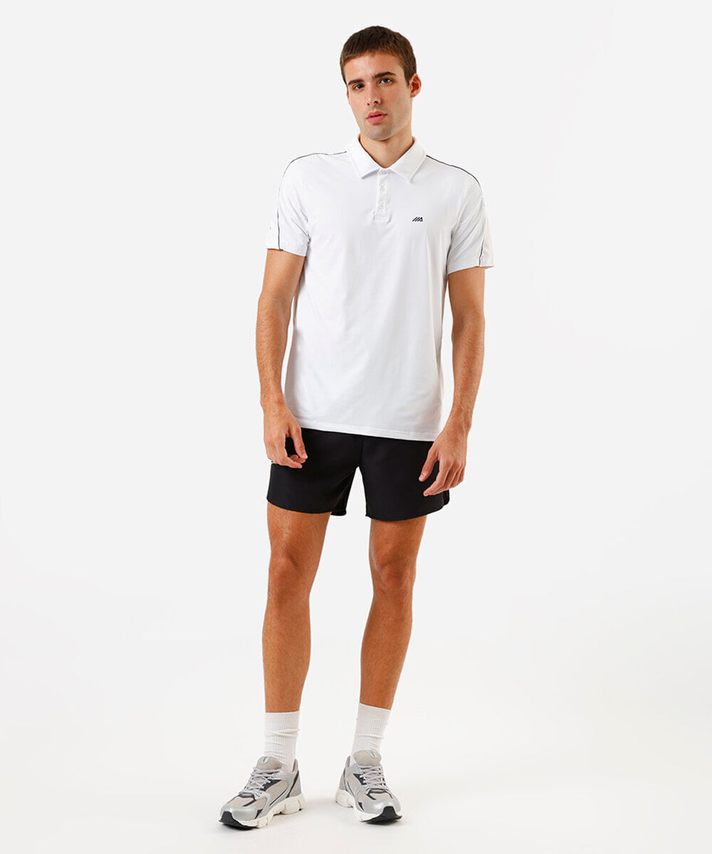 polo masculina esportiva com nervura branca