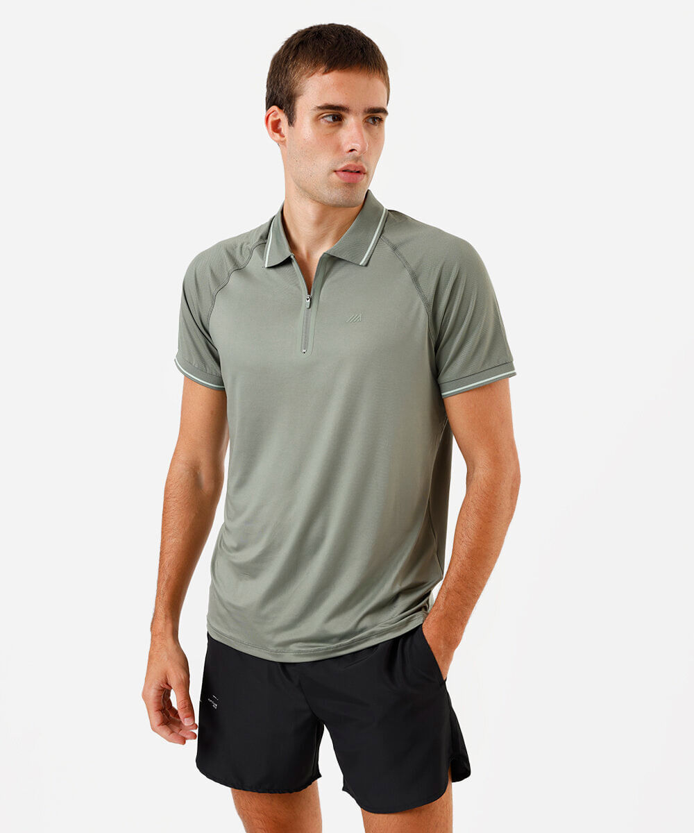 polo raglan esportiva masculina  verde