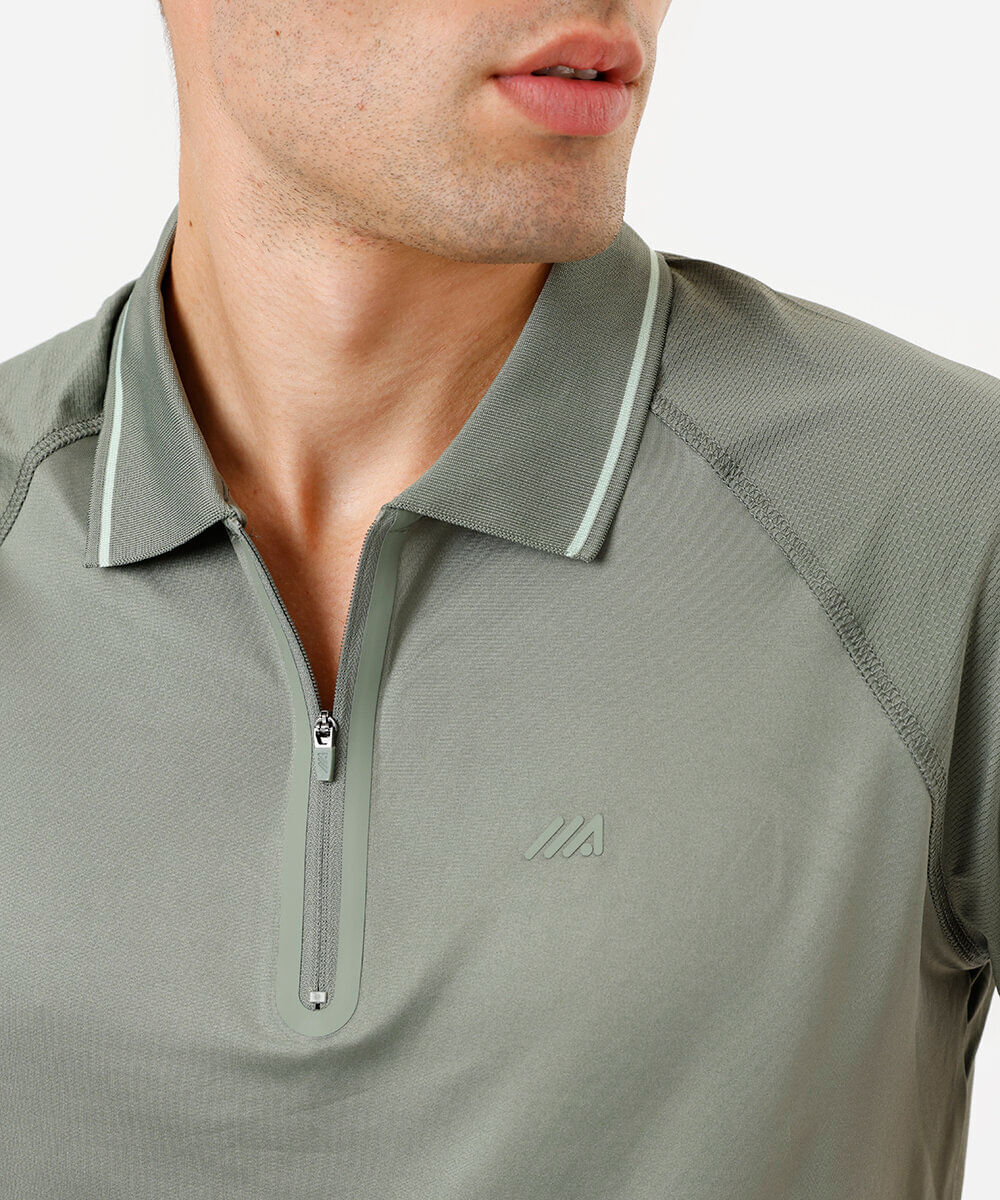polo raglan esportiva masculina  verde