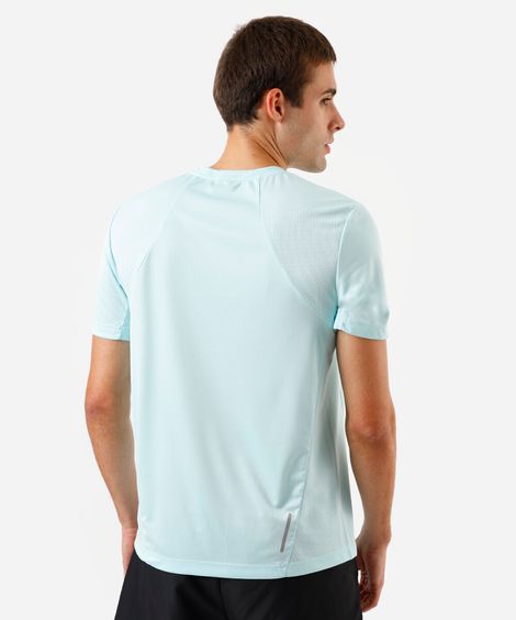 camiseta esportiva masculina com recortes - verde aqua