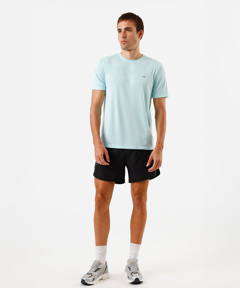 camiseta esportiva masculina com recortes - verde aqua