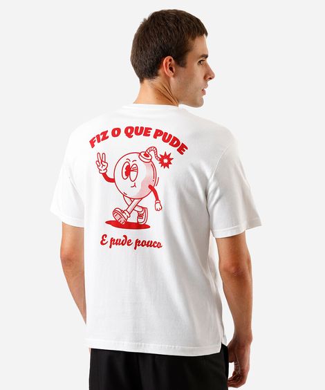 camiseta masculina de algodão estampada off white