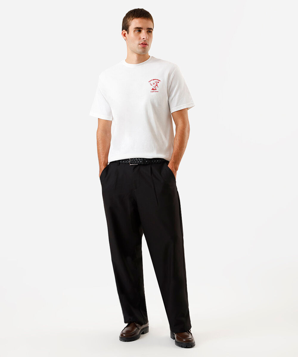 camiseta masculina de algodão estampada off white