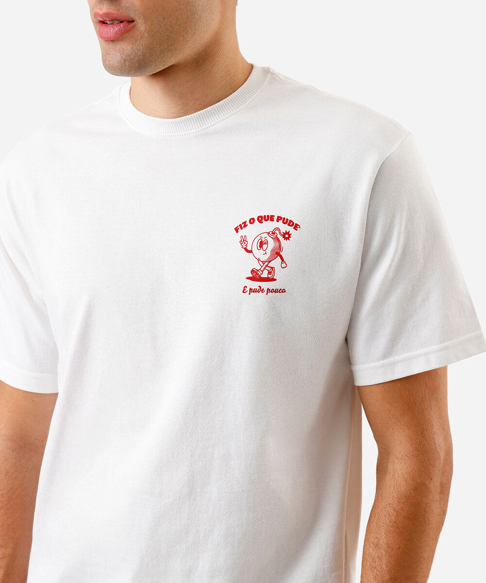 camiseta masculina de algodão estampada off white
