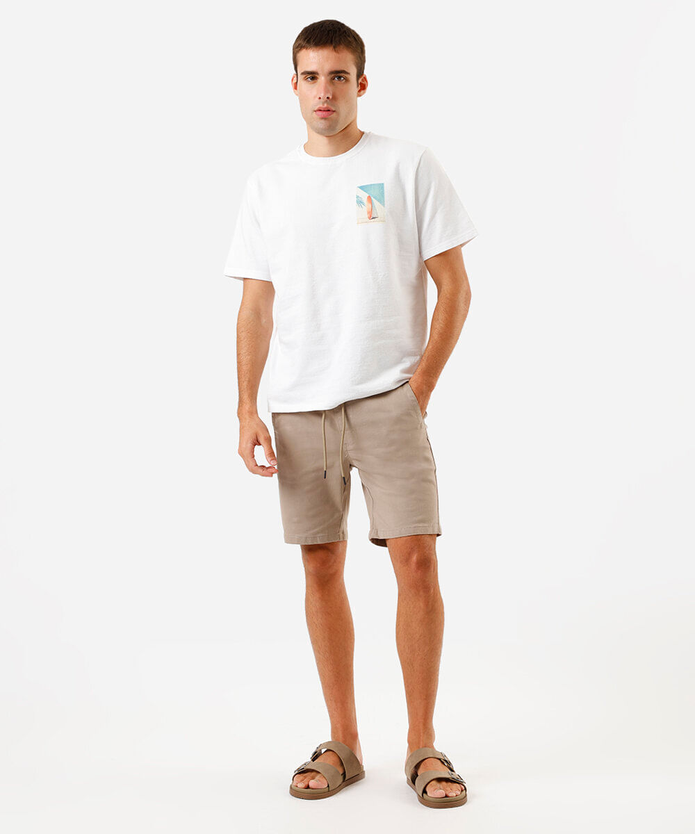 camiseta masculina de algodão estampada off white