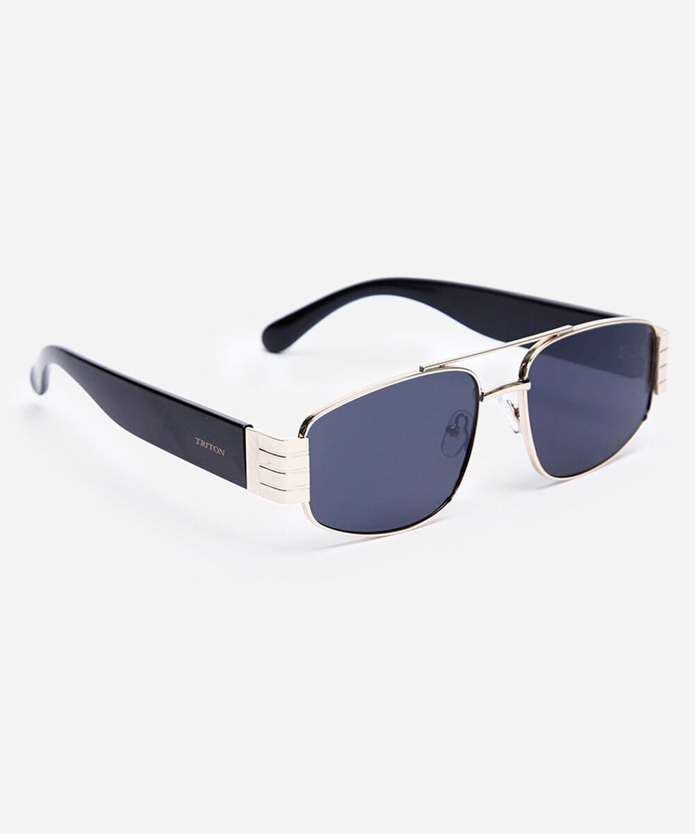 óculos de sol quadrado triton dourado
