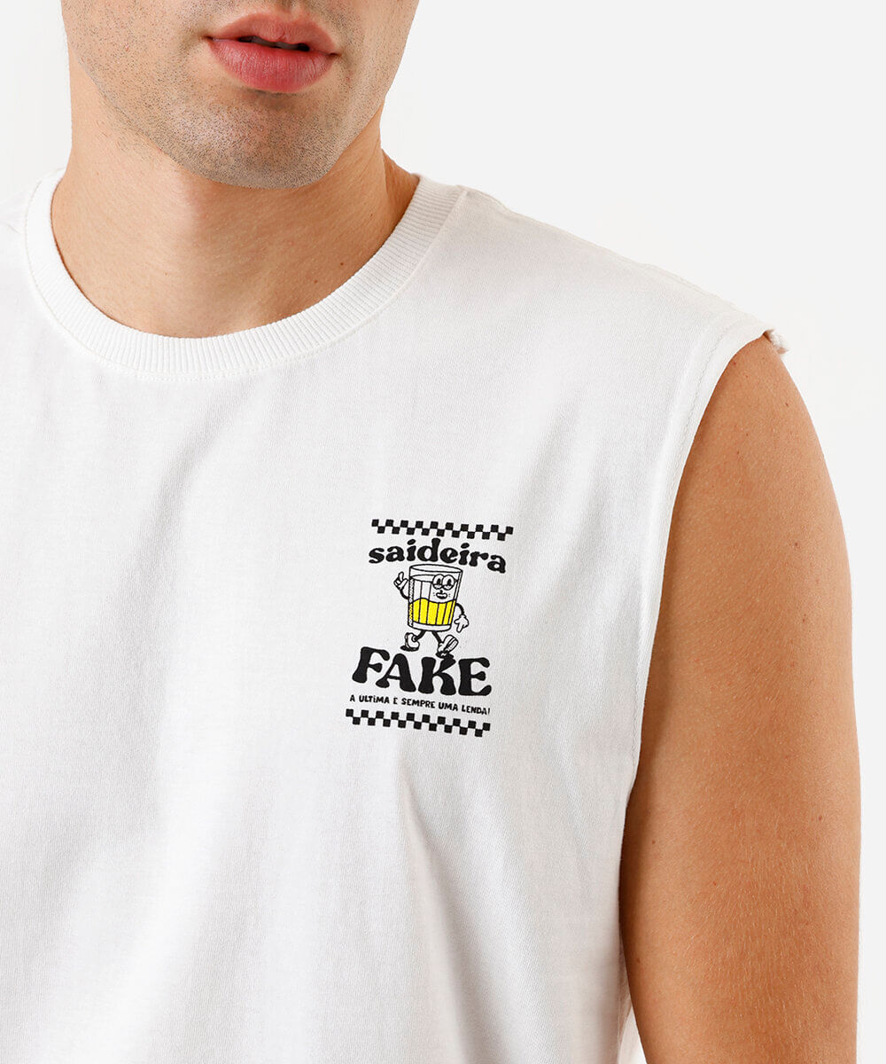 regata machão masculina de algodão estampada off white