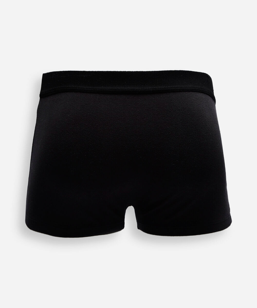 kit de 3 cuecas boxer de algodão preto