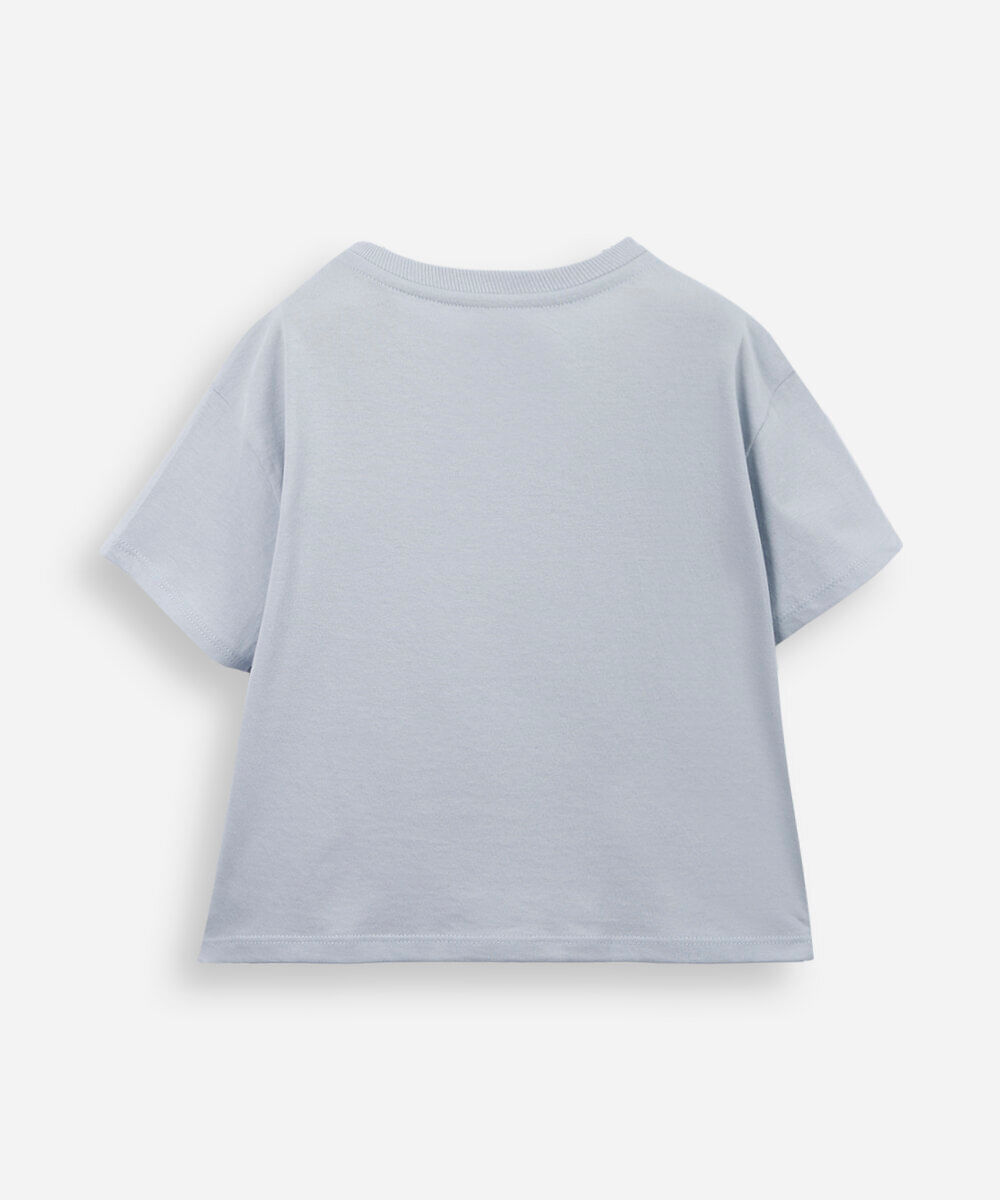 blusa  infantil de algodão com estrela de paetê azul