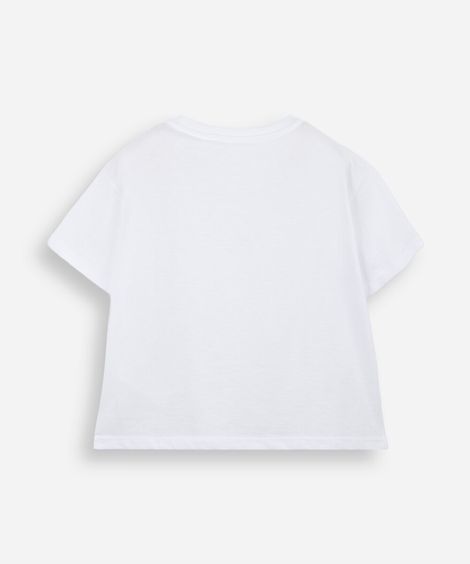 camiseta infantil bordado estrela off white