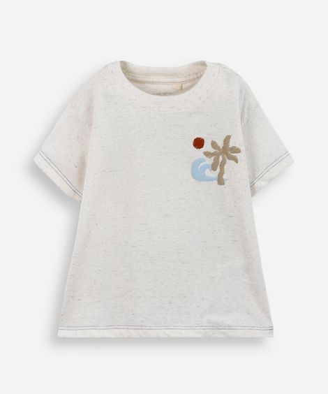 camiseta infantil big waves bege