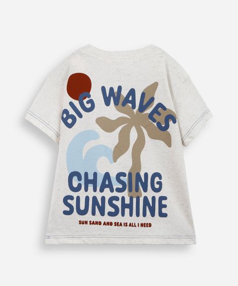 camiseta infantil big waves bege