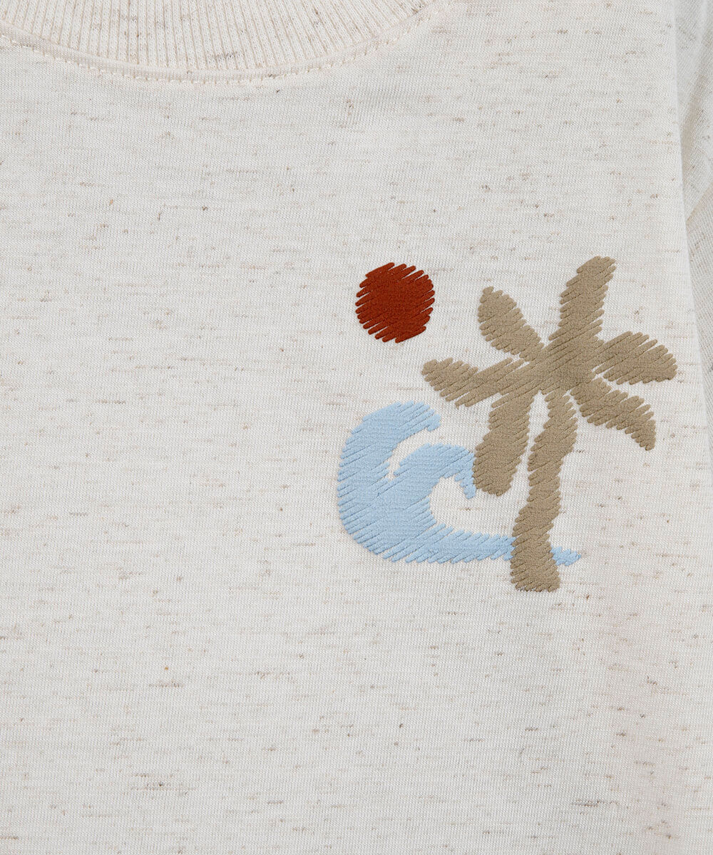 camiseta infantil big waves bege