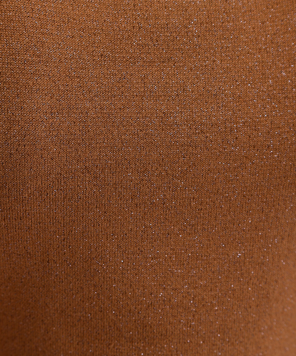 regata feminina de tricot com lurex marrom
