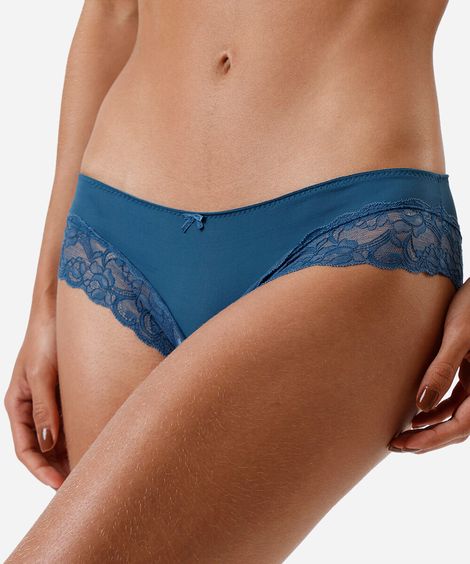 kit de 2 calcinhas caleçon com renda colorido