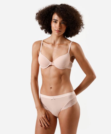 kit de 2 calcinhas caleçon com renda colorido