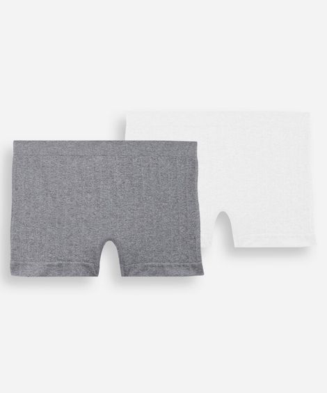 kit de 2 calcinhas boyshort de poliamida sem costura colorido