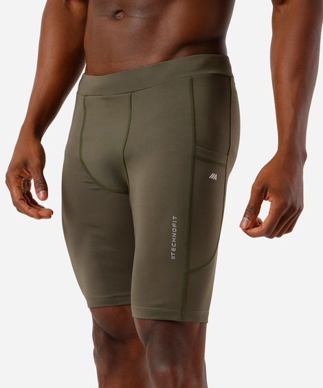 bermuda esportiva masculina de compressão verde