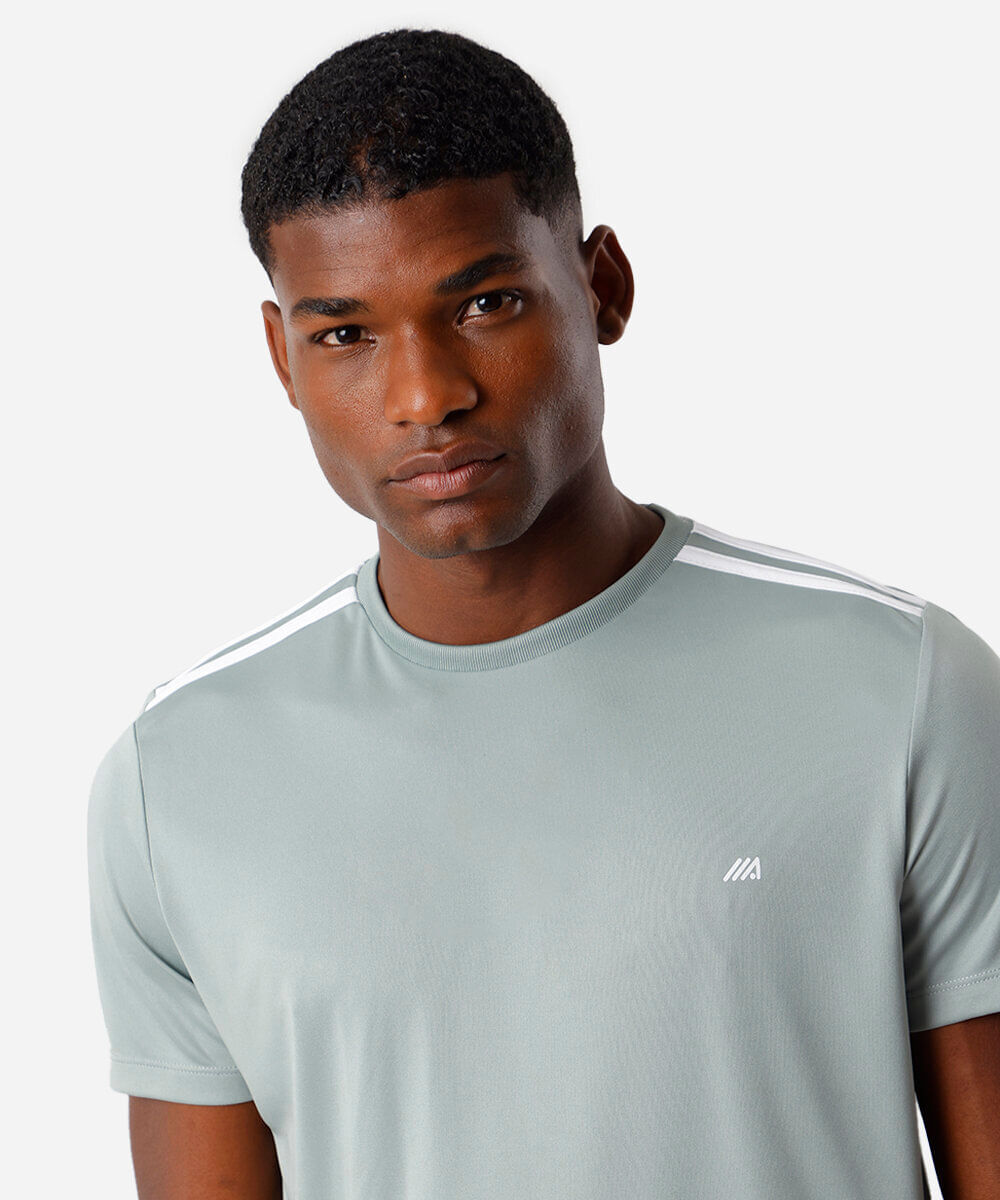 camiseta masculina com listras ace verde