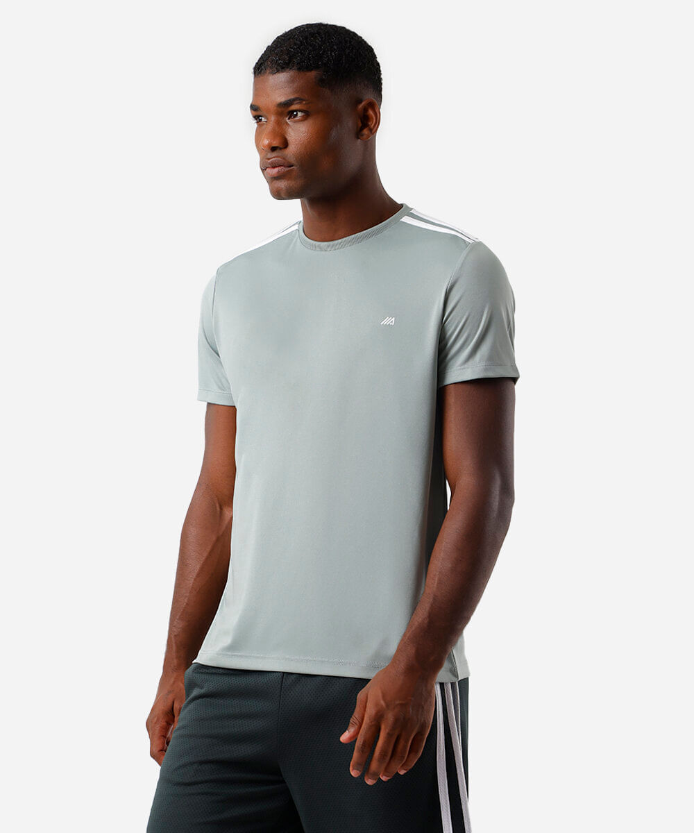 camiseta masculina com listras ace verde