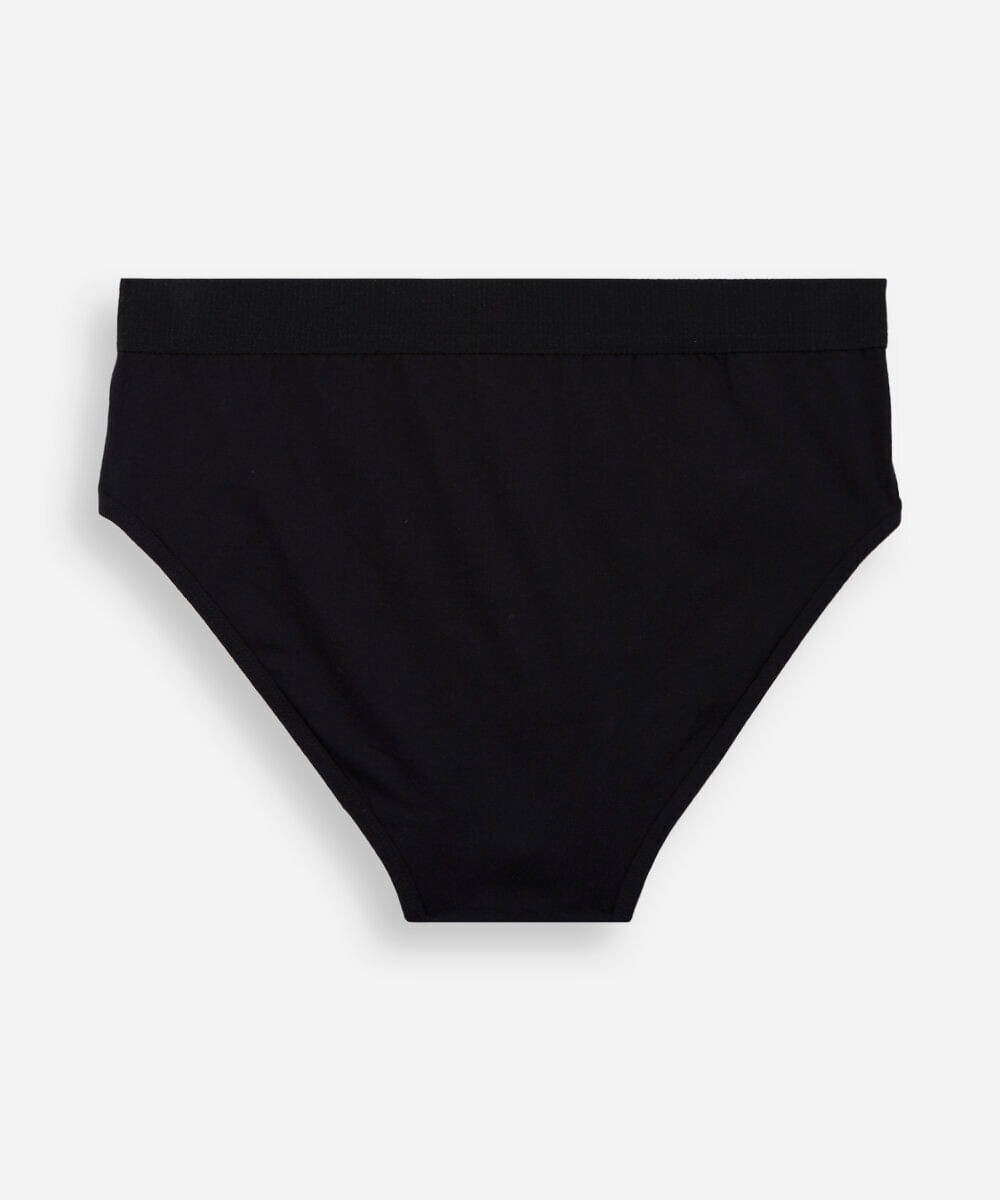 kit de 3 cuecas slip masculinas de algodão preto