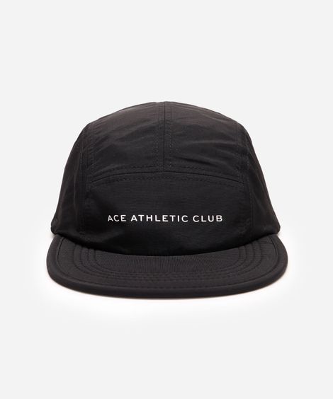 boné aba reta maleável esportivo estampado preto