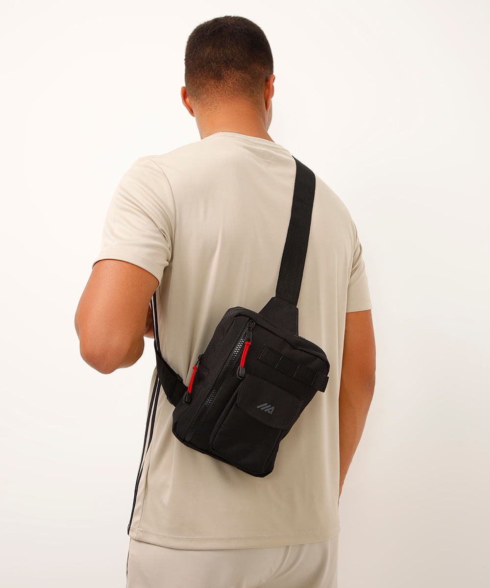 bolsa shoulder esportiva preto