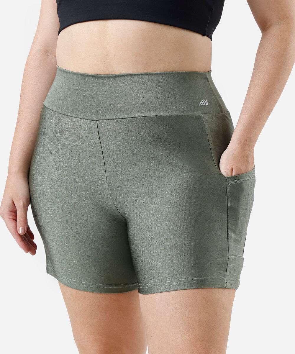 bermuda ciclista feminina esportiva ace plus size verde