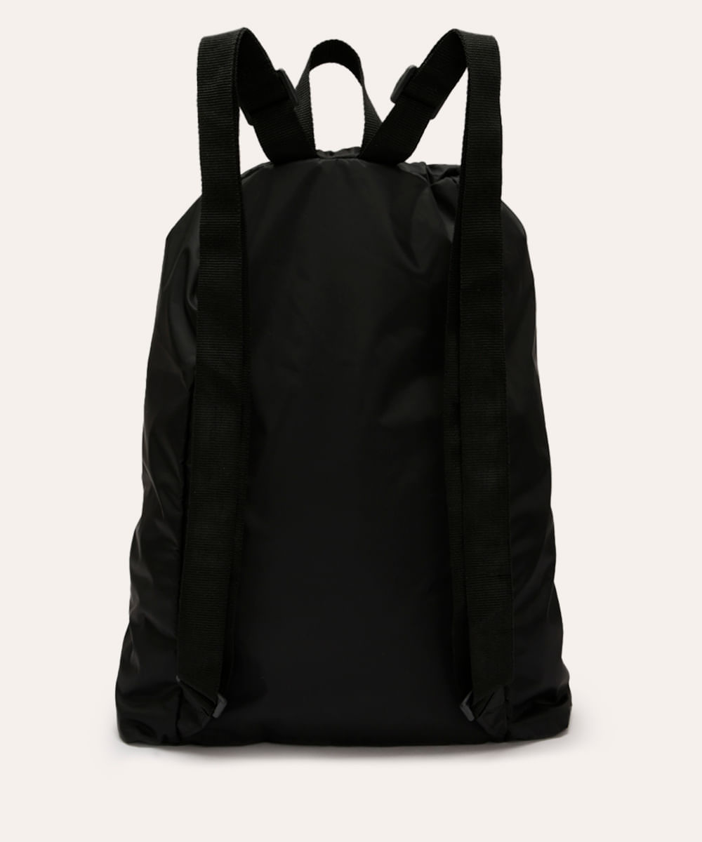mochila saco com bolso preta
