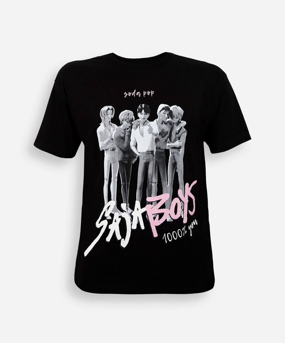 camiseta juvenil oversized saja boys preta