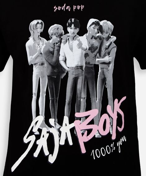 camiseta juvenil oversized saja boys preta