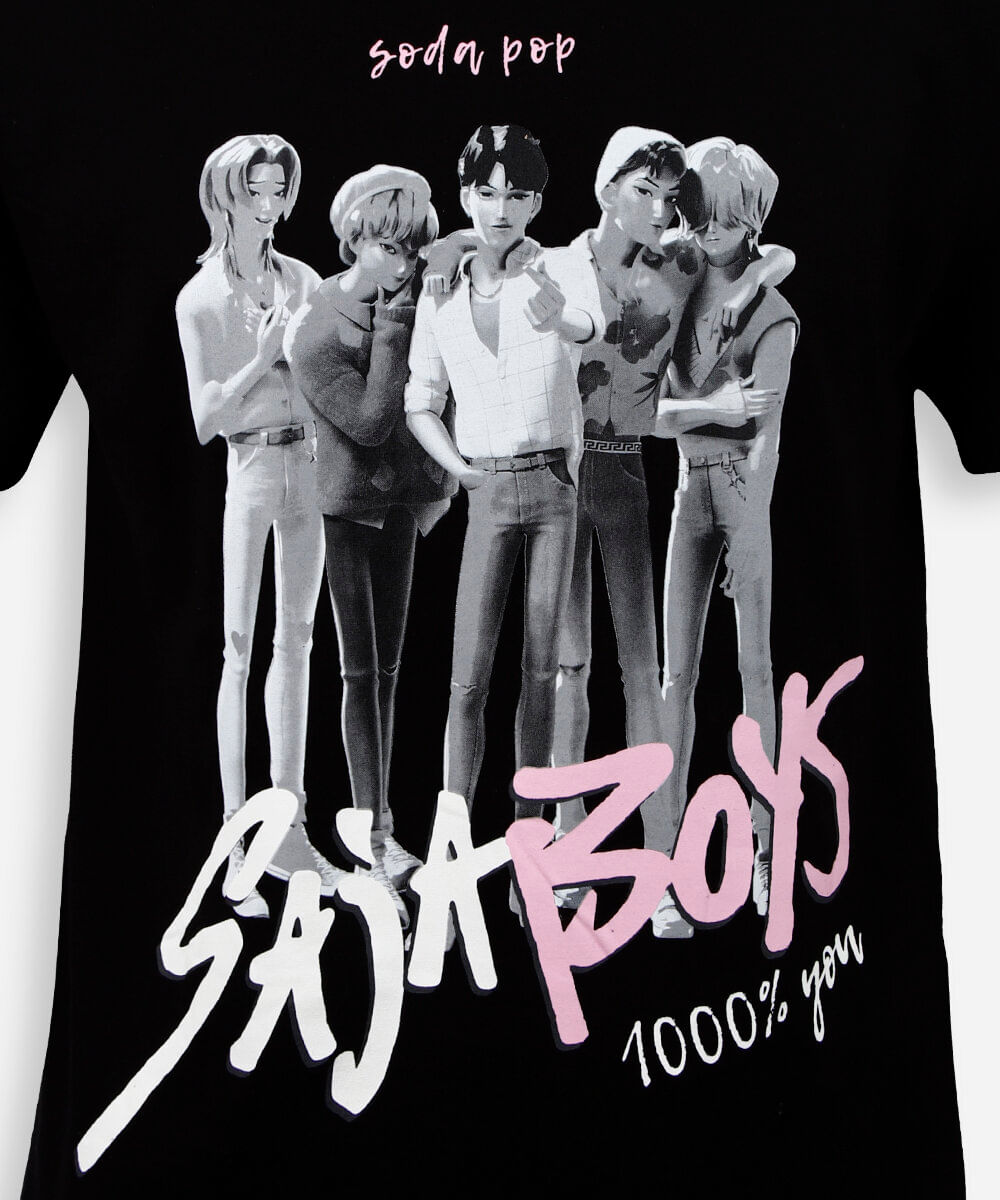 camiseta juvenil oversized saja boys preta